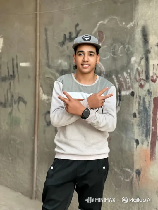 Young Man Poses Confidently Against Urban Backdrop – AI Generated Video | Hailuo AI