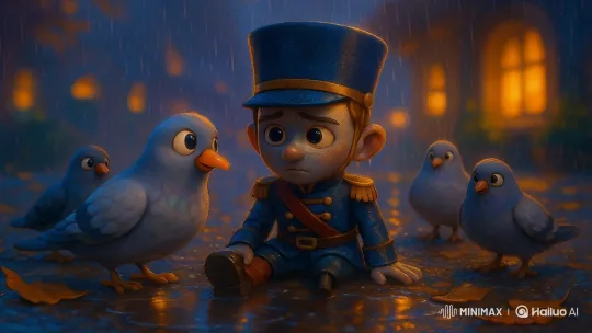 Tintin-Like Boy Bonds with Curious Pigeons – AI Generated Video | Hailuo AI