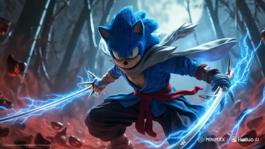 Live2D Animated Demon Slayer Showcases Sonic-inspired Speed and Breath Techniques – AI Generated Video | Hailuo AI