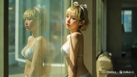 Woman in Lace Lingerie Captured in Intimate Light and Shadow Scene – AI Generated Video | Hailuo AI