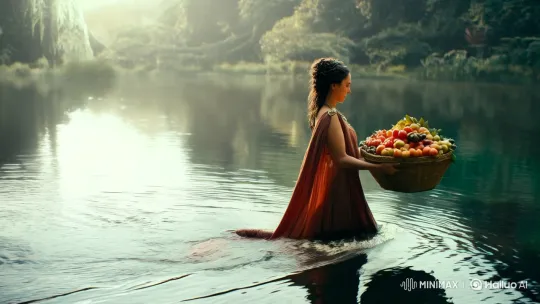 Ethereal Ritual: Woman Sacrifices to Goddess of Liver – AI Generated Video | Hailuo AI