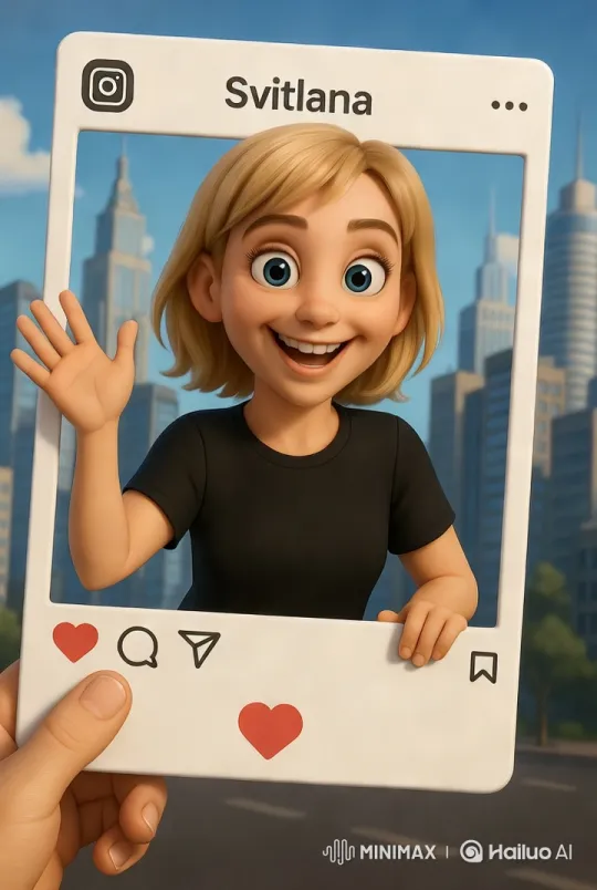 Cheerful Girl Welcomes You to a Vibrant Cityscape – AI Generated Video | Hailuo AI
