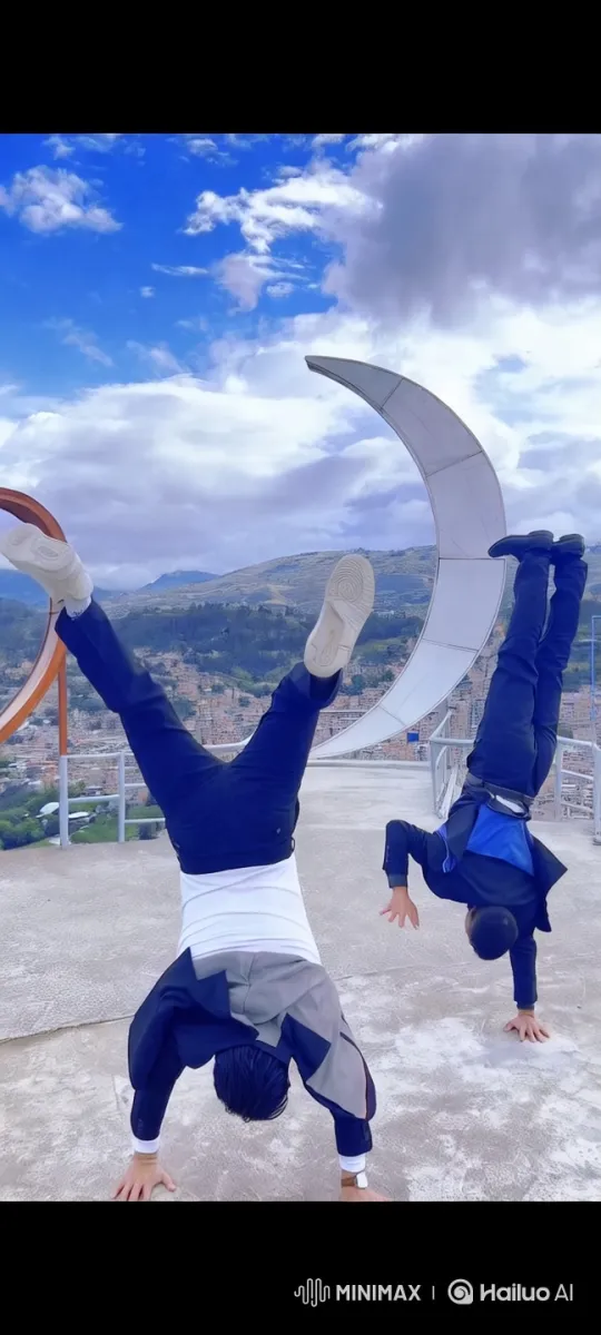Breakdancers Showcase Skills on Scenic Rooftop – AI Generated Video | Hailuo AI