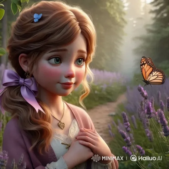 Linda in Lavender Garden with Gentle Butterfly – AI Generated Video | Hailuo AI