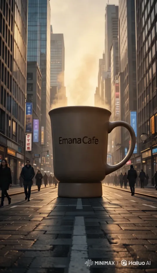 Emana Cafe Mug: Cinematic Sunset Boiling Scene – AI Generated Video | Hailuo AI