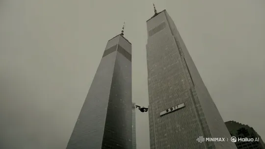 Aesthetic yet Haunting 9/11 Scene with Towering Structures – AI Generated Video | Hailuo AI