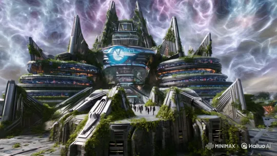 Futuristic Institute Showcases Time's Decay and Chaos – AI Generated Video | Hailuo AI