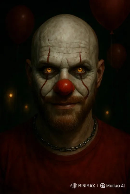 Mysterious Portrait with Red Balloons and Dim Lights – AI Generated Video | Hailuo AI