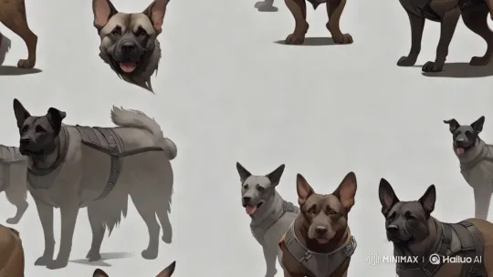 Aesthetic Showcase of Dogs in Harnesses – AI Generated Video | Hailuo AI