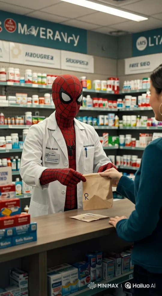Spider-Man Works as a Pharmacist in Live2D Animation – AI Generated Video | Hailuo AI