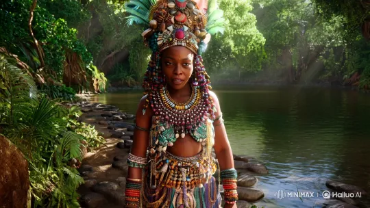 Igbo Water Goddess: Enchanting Ritual in Nature's Sanctuary – AI Generated Video | Hailuo AI