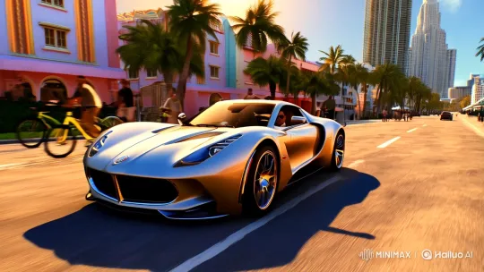 GTA 6: Miami Drive - Glamorous City Life and Luxury Car Chase – AI Generated Video | Hailuo AI