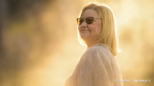 Graceful Woman in Golden Light: Ethereal Tracking Shot – AI Generated Video | Hailuo AI