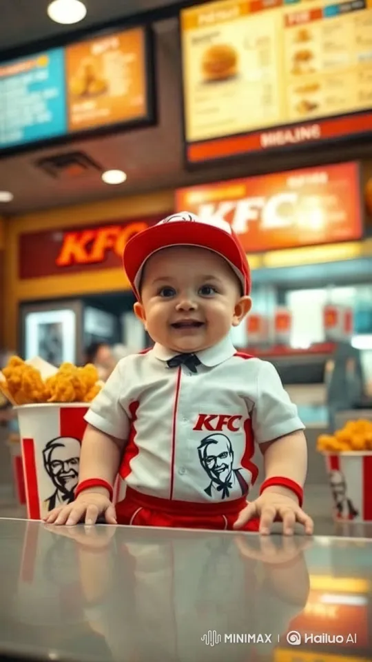 Child in KFC Uniform Showcases Brand's Aesthetic – AI Generated Video | Hailuo AI