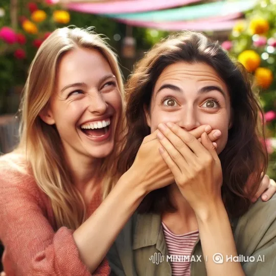 Joyful Friends in a Colorful Garden Setting – AI Generated Video | Hailuo AI