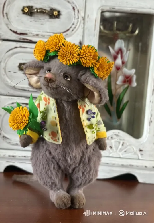 Charming Plush Mouse Sings and Dances in Vintage Setting – AI Generated Video | Hailuo AI