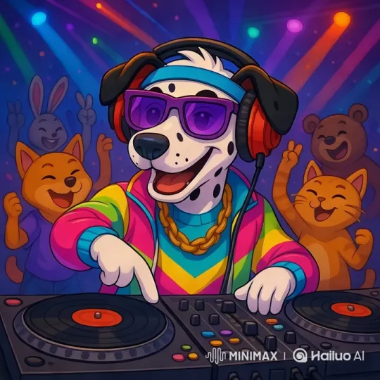 Animated DJ Showcases Energetic Mixing and Vibrant Crowd – AI Generated Video | Hailuo AI