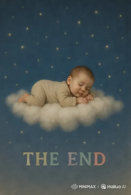 Baby Floating on Starry Cloud in Dreamlike Scene – AI Generated Video | Hailuo AI