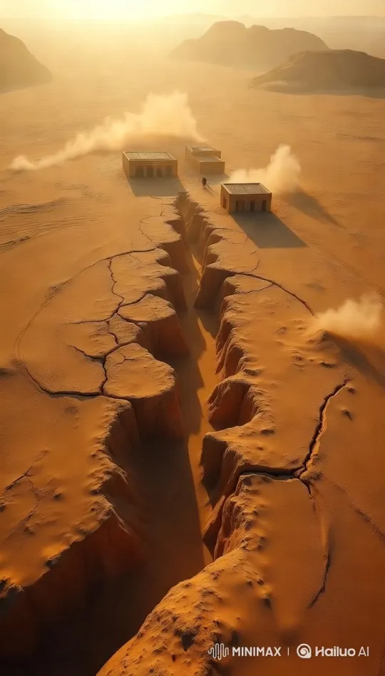 Desert Quake: Earth's Tremors Amidst Aesthetic Beauty – AI Generated Video | Hailuo AI
