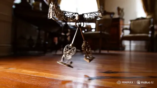 Vintage Wind-Up Toy Enacts Dance in Dim Light – AI Generated Video | Hailuo AI