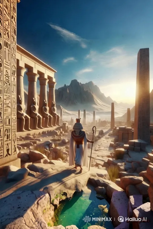 Pharaoh Walks Among Animated Ancient Egyptian Landmarks – AI Generated Video | Hailuo AI