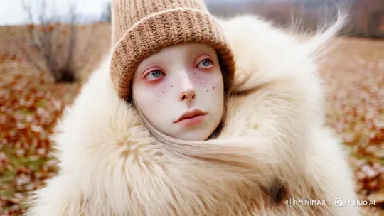 Young Woman in Autumnal Winter Landscape – AI Generated Video | Hailuo AI
