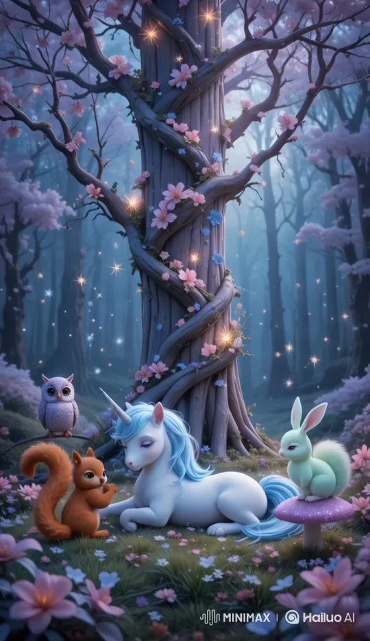 Magical Serenity: Luna the Unicorn in a Cloud Garden – AI Generated Video | Hailuo AI