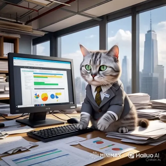 Business Cat: A Day at the Office – AI Generated Video | Hailuo AI
