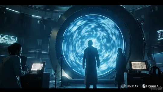 Futuristic Lab with Portal: Dynamic Tracking Shot – AI Generated Video | Hailuo AI