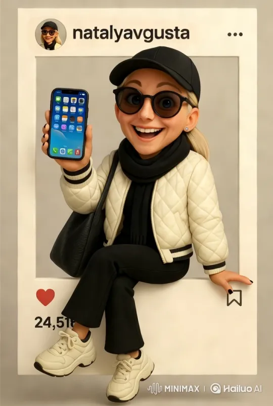 Joyful Girl Peeks Out from Instagram Post – AI Generated Video | Hailuo AI