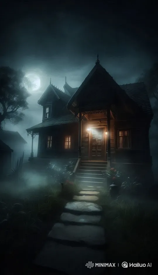Abandoned House Haunting Scene at Night – AI Generated Video | Hailuo AI