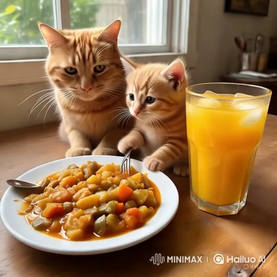 Cats Humanely Enjoying Filipino Caldereta Stew – AI Generated Video | Hailuo AI