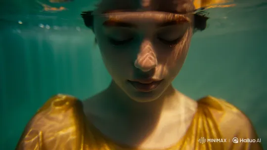 Dreamlike Portrait of Serenity in Aquatic Setting – AI Generated Video | Hailuo AI
