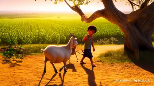 The Talking Goat: A Magical Encounter in Rural India – AI Generated Video | Hailuo AI