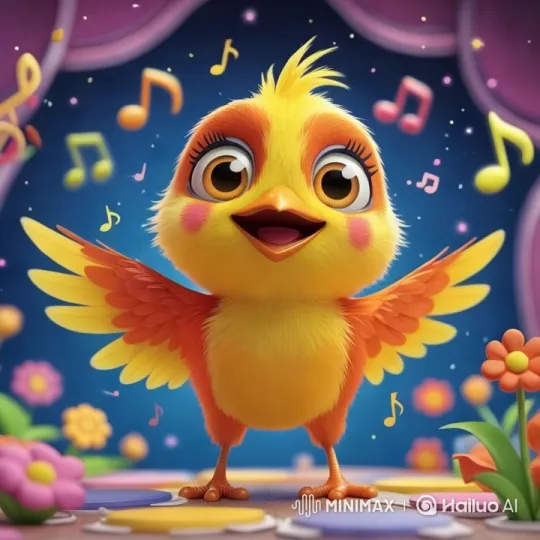 Colorful Bird Sings and Dances on Musical Stage – AI Generated Video | Hailuo AI