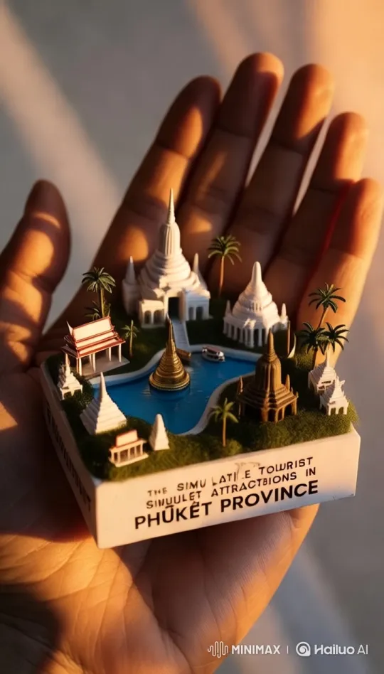 Miniature Model Showcases Phuket's Attractions – AI Generated Video | Hailuo AI