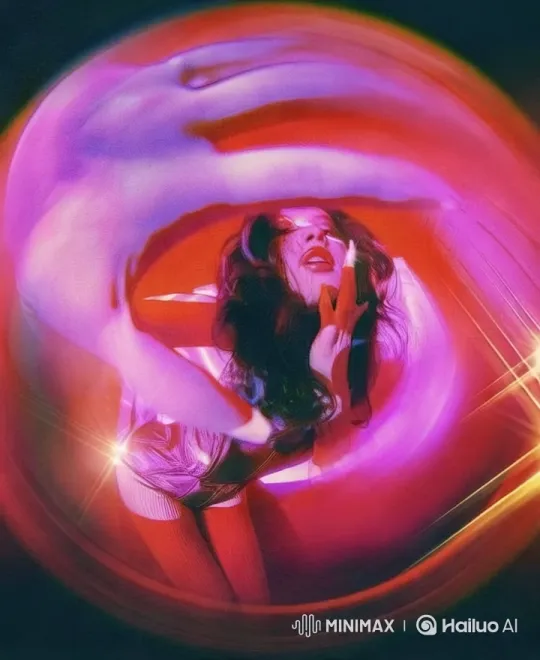 Surreal Dream: Woman in Vibrant Lights – AI Generated Video | Hailuo AI