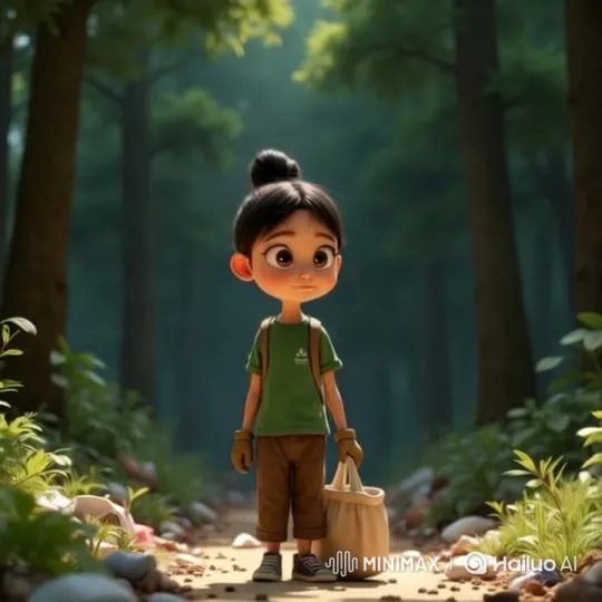 Child in Tranquil Forest with Gentle Camera Movement – AI Generated Video | Hailuo AI