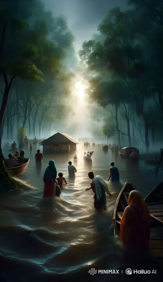 Flooded Indian Village Captured in Cinematic 16K Detail – AI Generated Video | Hailuo AI