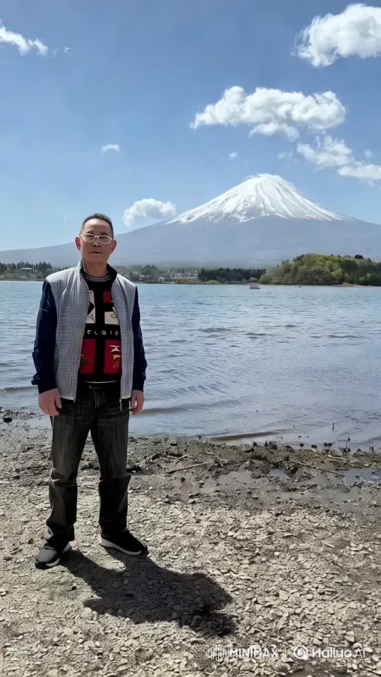 Man Engages in Gunfight by Serene Lake with Dramatic Mountain View – AI Generated Video | Hailuo AI