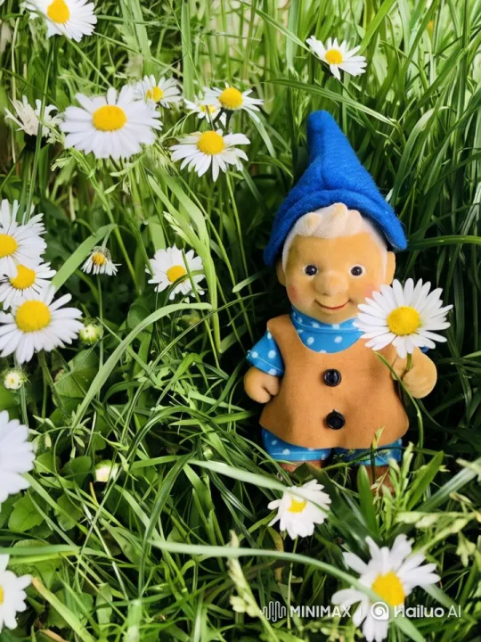 Gnome in a Vibrant Flower Field – AI Generated Video | Hailuo AI