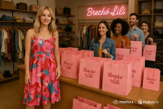 Chic Boutique Atmosphere Showcased in 'Brechó da Lili' – AI Generated Video | Hailuo AI