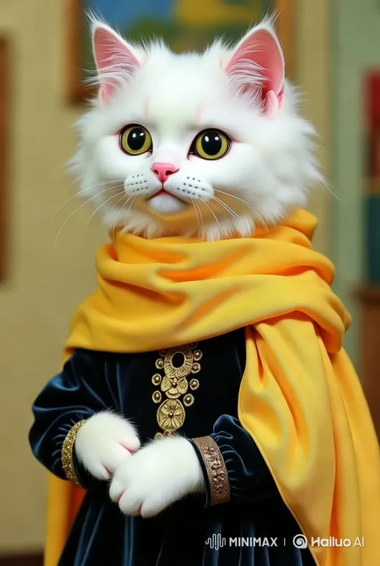 Luxurious Cat in Velvet Outfit Performs Southern Asian Dance – AI Generated Video | Hailuo AI