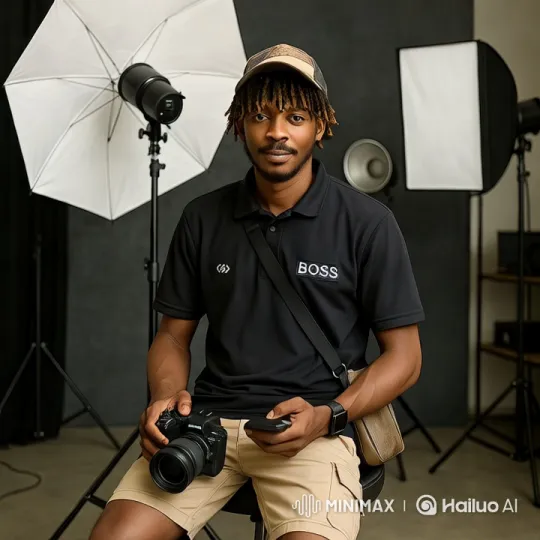 Professional Photographer in a Stylish Studio Setting – AI Generated Video | Hailuo AI