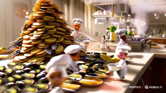Miniature Chefs Craft Culinary Masterpiece in Aesthetic Kitchen – AI Generated Video | Hailuo AI