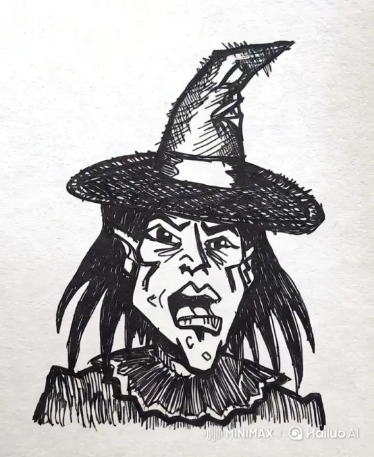 Animated Witch Showcases Humorous Facial Expressions – AI Generated Video | Hailuo AI