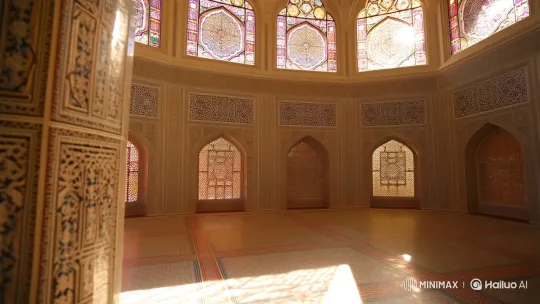 Tranquil Serenity: A Journey Through an Empty Islamic Sacred Space – AI Generated Video | Hailuo AI