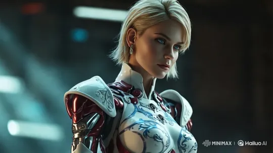 Futuristic Warrior in High-Tech Environment – AI Generated Video | Hailuo AI