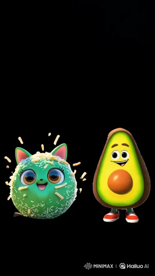 Green Cat and Avocado Enjoy Park Ride – AI Generated Video | Hailuo AI