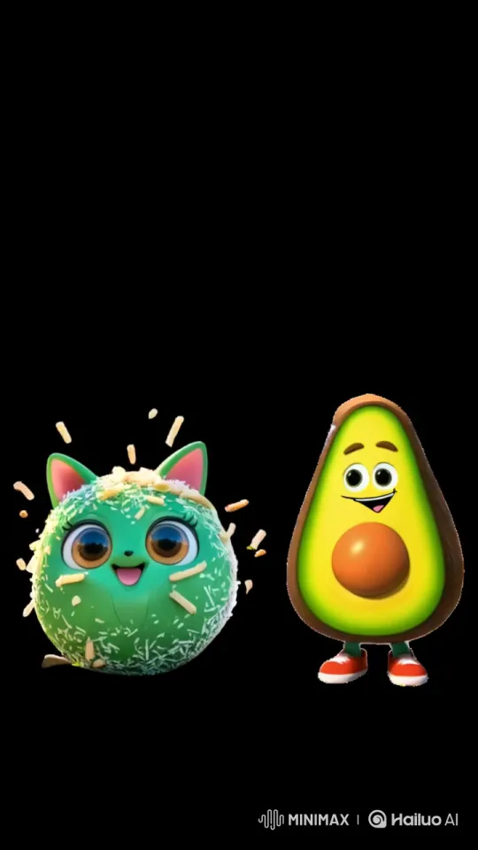 Cat and Avocado Choose Fish in Bright Store – AI Generated Video | Hailuo AI